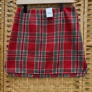 Red / Black / White Plaid Mini Skirt Women's Size 8 NWT